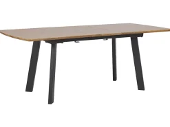 Pöydät<Beliani Ruokapoyta Jatkettava Tumma Puu/Musta 160/200 X 90 Cm Salvador
