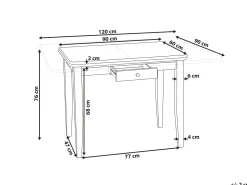 Pöydät<Beliani Ruokapoyta Jatkettava Vaalea Kumipuu 90/120 X 60 Cm Masela