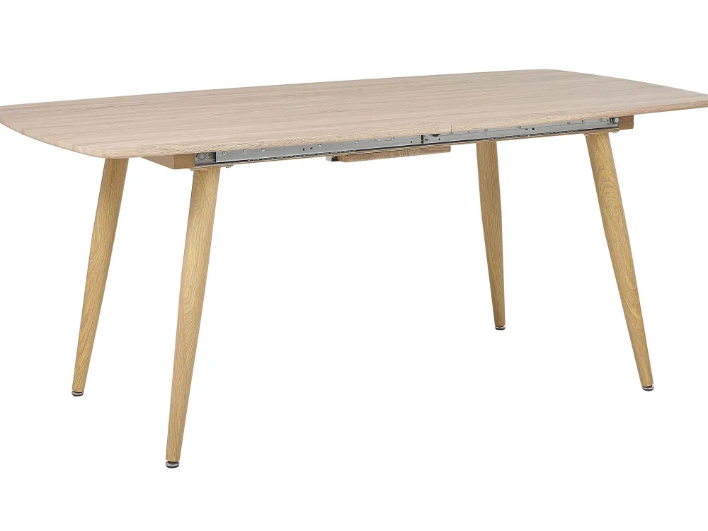 Store Beliani Ruokapoyta Jatkettava Vaalea Puu 180/210 X 90 Cm Haga