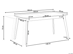 Shop Beliani Ruokapoyta Jatkettava Vaalea Puu 150/190 X 90 Cm Madox