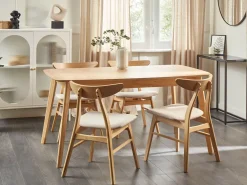 Shop Beliani Ruokapoyta Jatkettava Vaalea Puu 150/190 X 90 Cm Madox