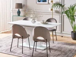 Pöydät<Beliani Ruokapoyta Jatkettava Valkoinen 160/200 X 90 Cm Sunds