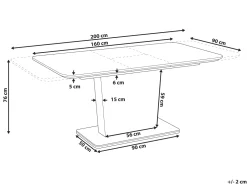 Pöydät<Beliani Ruokapoyta Jatkettava Valkoinen 160/200 X 90 Cm Sunds