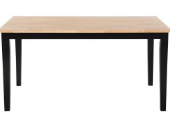 Cheap Beliani Ruokapoyta Kumipuu Vaalea Puu/Musta 150 X 90 Cm Georgia