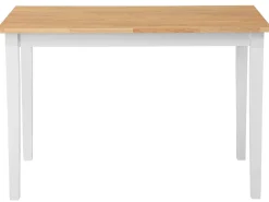 Pöydät<Beliani Ruokapoyta Kumipuu Vaalea Puu/Valkoinen 114 X 68 Cm Georgia