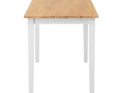 Pöydät<Beliani Ruokapoyta Kumipuu Vaalea Puu/Valkoinen 114 X 68 Cm Georgia