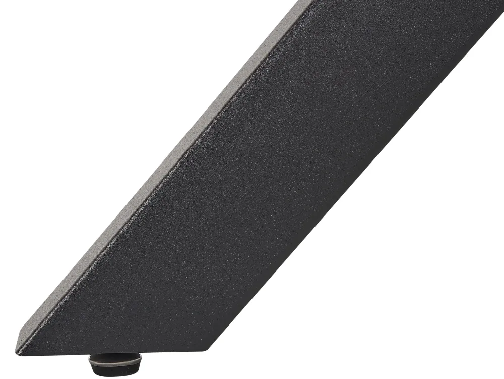 Shop Beliani Ruokapoyta Lasitasolla Rauta Musta 100 Cm Otium