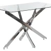 Clearance Beliani Ruokapoyta Lasitasolla Rauta Hopea 120 X 70 Cm Maramo