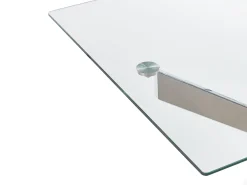 Clearance Beliani Ruokapoyta Lasitasolla Rauta Hopea 120 X 70 Cm Maramo