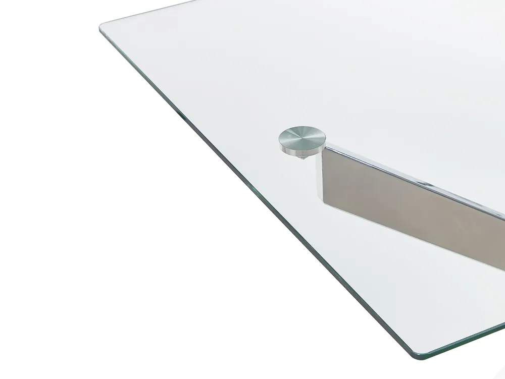 Clearance Beliani Ruokapoyta Lasitasolla Rauta Hopea 120 X 70 Cm Maramo