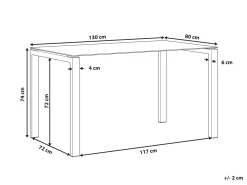 New Beliani Ruokapoyta Lasitasolla Teras Vaalea Puu 130 X 80 Cm Tavira