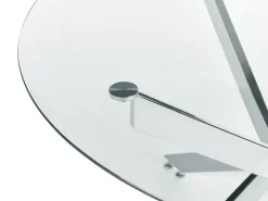 Outlet Beliani Ruokapoyta Lasitasolla Teras Hopea 120 Cm Maramo