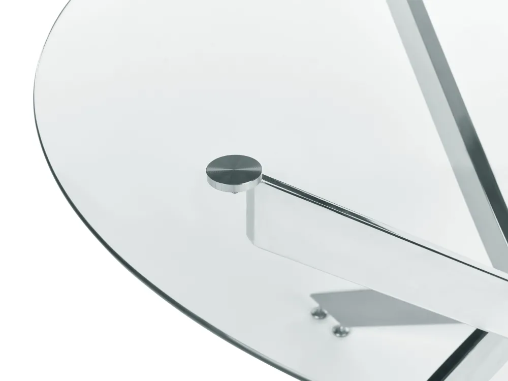 Outlet Beliani Ruokapoyta Lasitasolla Teras Hopea 120 Cm Maramo