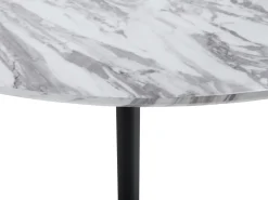 Pöydät<Beliani Ruokapoyta Marmorikuvio Valkoinen/Musta 110 Cm Mosby