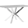 Pöydät<Beliani Ruokapoyta Marmorikuvio Valkoinen/Hopea 160 X 90 Cm Sabrosa