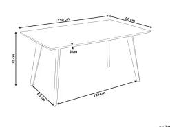 Flash Sale Beliani Ruokapoyta Musta 150 X 90 Cm Dorcas