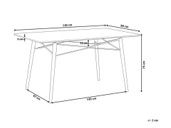 Pöydät<Beliani Ruokapoyta Musta/Vaalea Puu 140 X 80 Cm Biondi