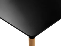 New Beliani Ruokapoyta Musta/Vaalea Puu 80 X 80 Cm Busto