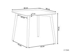 New Beliani Ruokapoyta Musta/Vaalea Puu 80 X 80 Cm Busto