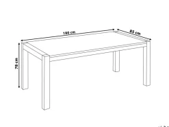 Pöydät<Beliani Ruokapoyta Tammi Tumma Puu 180 X 85 Cm Natura