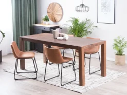 Pöydät<Beliani Ruokapoyta Tammi Tumma Puu 180 X 85 Cm Natura