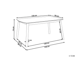 Best Sale Beliani Ruokapoyta Tumma Puu 150 X 90 Cm Elba