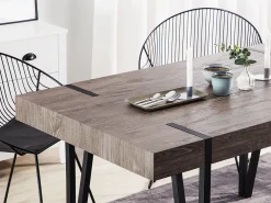 Clearance Beliani Ruokapoyta Tumma Puu/Musta 180 X 90 Cm Adena