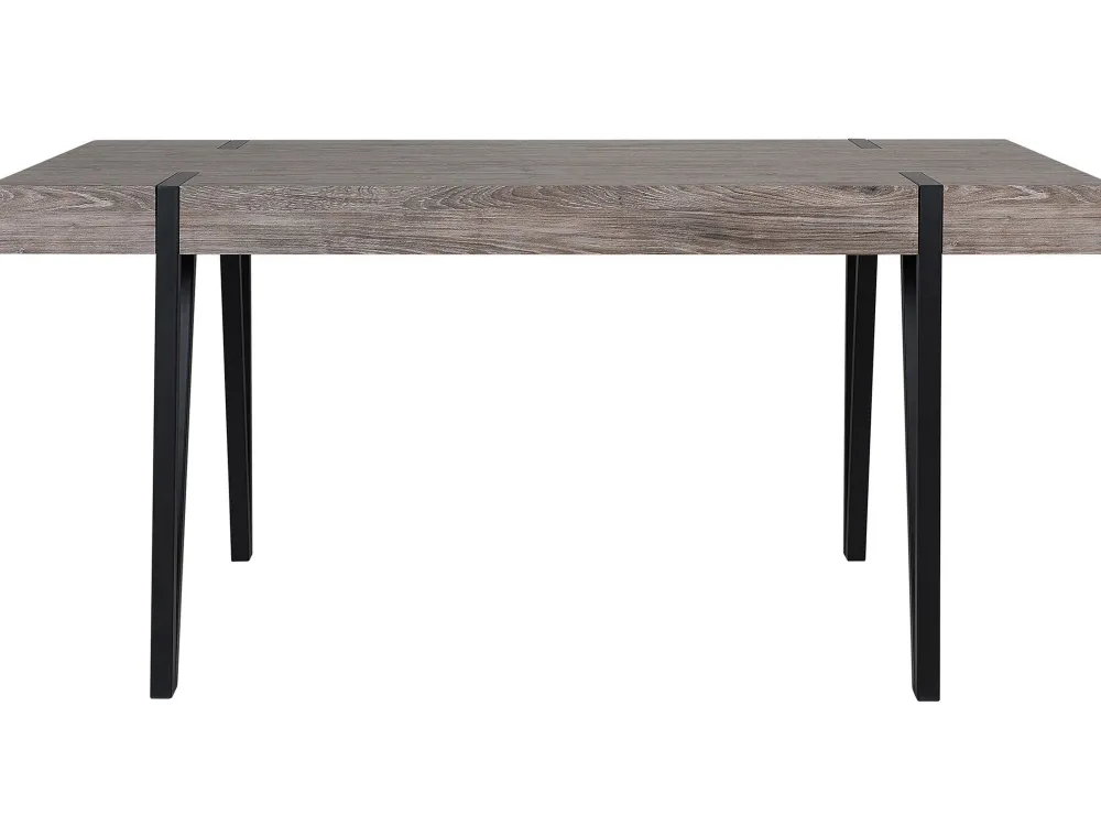 Clearance Beliani Ruokapoyta Tumma Puu/Musta 180 X 90 Cm Adena