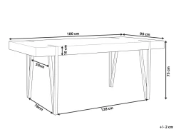 Clearance Beliani Ruokapoyta Tumma Puu/Musta 180 X 90 Cm Adena
