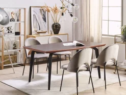 Pöydät<Beliani Ruokapoyta Tumma Puu/Musta 160 X 90 Cm Amares