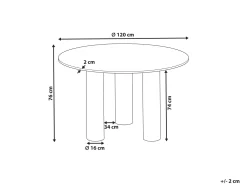 New Beliani Ruokapoyta Vaalea Puu 120 Cm Orin