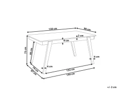 Pöydät<Beliani Ruokapoyta Vaalea Puu/Harmaa 150 X 90 Cm Phola