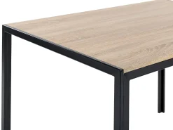 Pöydät<Beliani Ruokapoyta Vaalea Puu/Musta 120 X 80 Cm Newfield