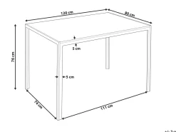 Pöydät<Beliani Ruokapoyta Vaalea Puu/Musta 120 X 80 Cm Newfield