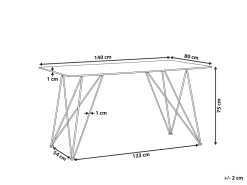 Pöydät<Beliani Ruokapoyta Vaalea Puu/Musta 140 X 80 Cm Kenton