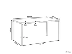 Shop Beliani Ruokapoyta Vaalea Puu/Musta 150 X 90 Cm Hockley