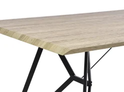 Pöydät<Beliani Ruokapoyta Vaalea Puu/Musta 160 X 90 Cm Buscot