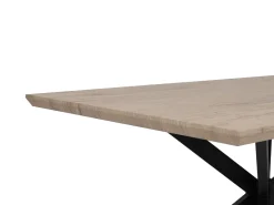 Pöydät<Beliani Ruokapoyta Vaalea Puu/Musta 140 X 80 Cm Spectra