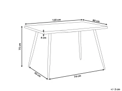 Flash Sale Beliani Ruokapoyta Vaalea Puu/Musta 120 X 80 Cm Luton