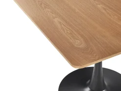 Pöydät<Beliani Ruokapoyta Vaalea Puu/Musta 90 X 90 Cm Boca