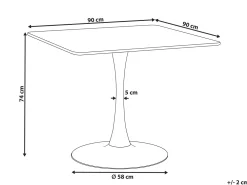 Pöydät<Beliani Ruokapoyta Vaalea Puu/Musta 90 X 90 Cm Boca