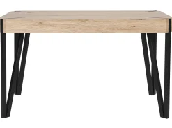 Pöydät<Beliani Ruokapoyta Vaalea Puu/Musta 130 X 80 Cm Cambell