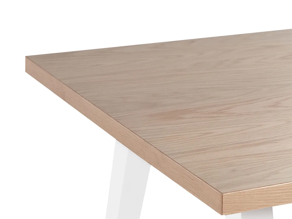 Cheap Beliani Ruokapoyta Vaalea Puu/Valkoinen 150 X 90 Cm Lenister