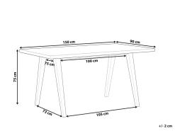 Cheap Beliani Ruokapoyta Vaalea Puu/Valkoinen 150 X 90 Cm Lenister