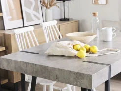 New Beliani Ruokapoyta Vaaleanharmaa/Musta 150 X 90 Cm Adena