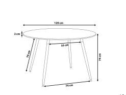 Pöydät<Beliani Ruokapoyta Valkoinen 120 Cm Bovio