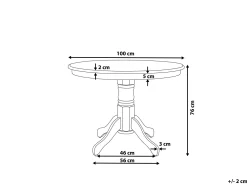 Pöydät<Beliani Ruokapoyta Valkoinen 100 Cm Akron