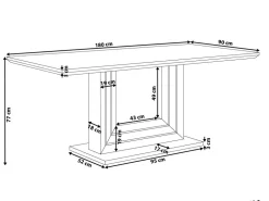 Pöydät<Beliani Ruokapoyta Valkoinen 180 X 90 Cm Kalona