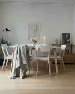 Pöydät<Beliani Ruokapoyta Valkoinen/Vaalea Puu 150 X 90 Cm Santos