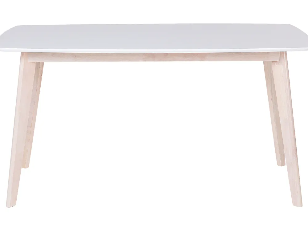 Pöydät<Beliani Ruokapoyta Valkoinen/Vaalea Puu 150 X 90 Cm Santos